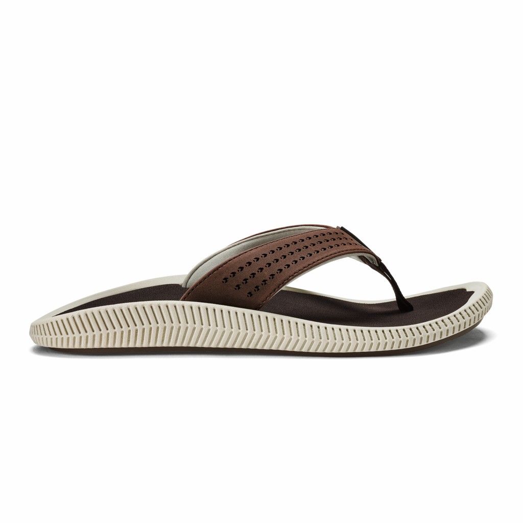 Olukai Men's Ulele Flip Flop - Dark Wood US560-432